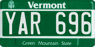 VT license plate YAR696