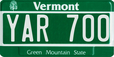 VT license plate YAR700