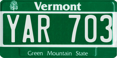VT license plate YAR703