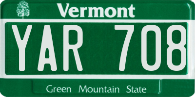 VT license plate YAR708