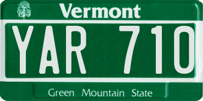 VT license plate YAR710