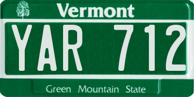 VT license plate YAR712