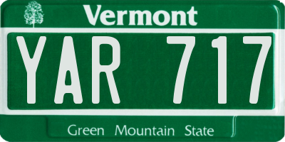 VT license plate YAR717