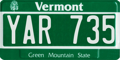 VT license plate YAR735