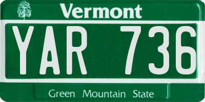 VT license plate YAR736