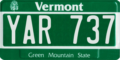 VT license plate YAR737