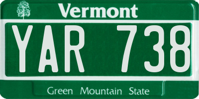 VT license plate YAR738