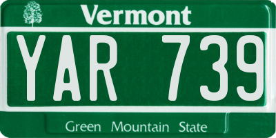 VT license plate YAR739