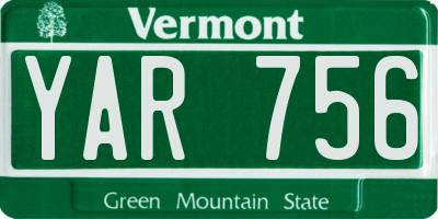 VT license plate YAR756