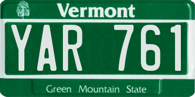 VT license plate YAR761