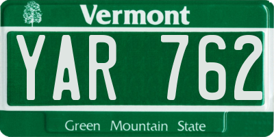 VT license plate YAR762