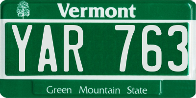 VT license plate YAR763