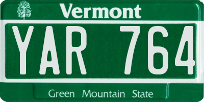 VT license plate YAR764