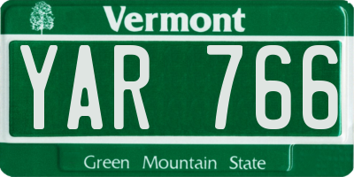 VT license plate YAR766