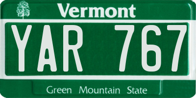 VT license plate YAR767