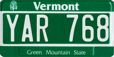 VT license plate YAR768