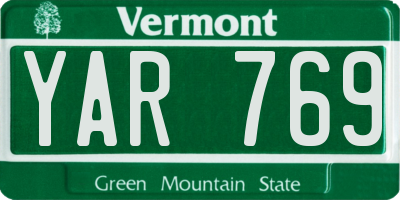 VT license plate YAR769