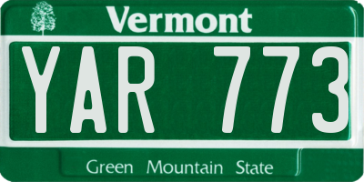 VT license plate YAR773