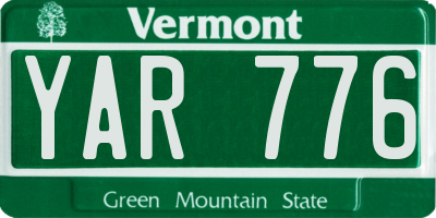 VT license plate YAR776