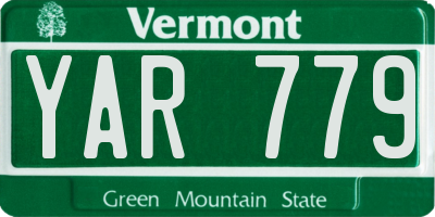 VT license plate YAR779