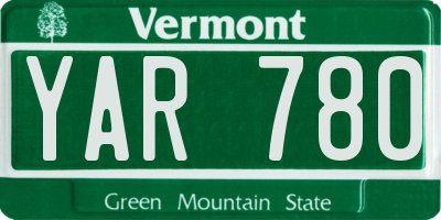 VT license plate YAR780