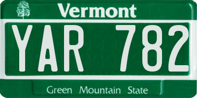 VT license plate YAR782