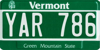 VT license plate YAR786