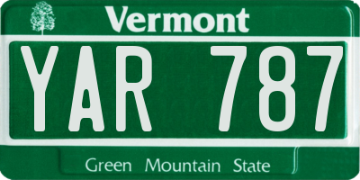 VT license plate YAR787