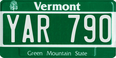 VT license plate YAR790