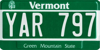 VT license plate YAR797