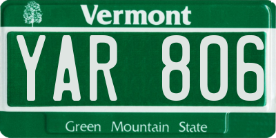 VT license plate YAR806