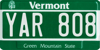 VT license plate YAR808