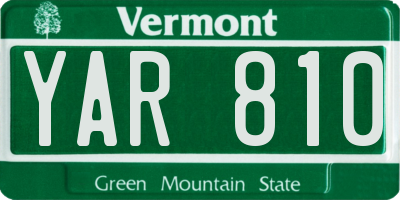 VT license plate YAR810