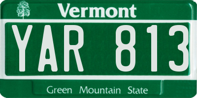 VT license plate YAR813