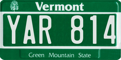 VT license plate YAR814