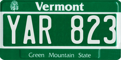 VT license plate YAR823