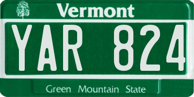 VT license plate YAR824