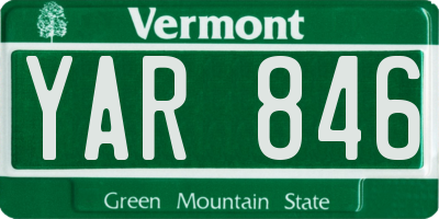 VT license plate YAR846