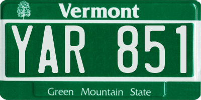 VT license plate YAR851