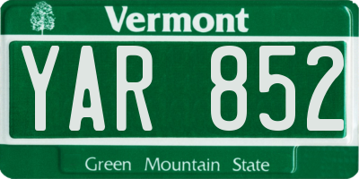 VT license plate YAR852