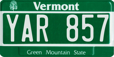 VT license plate YAR857