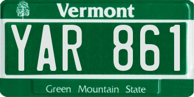 VT license plate YAR861