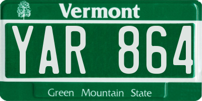VT license plate YAR864