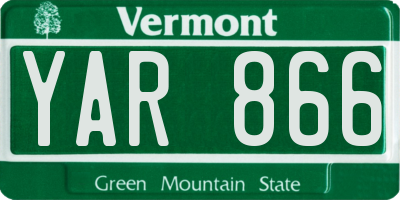 VT license plate YAR866