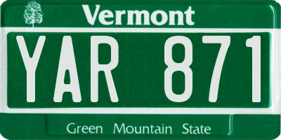 VT license plate YAR871