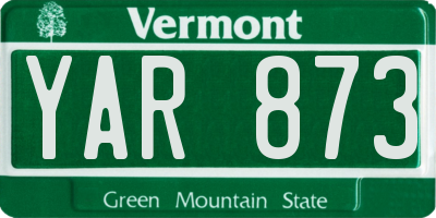 VT license plate YAR873