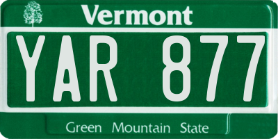 VT license plate YAR877