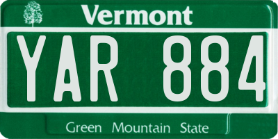 VT license plate YAR884