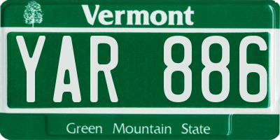 VT license plate YAR886