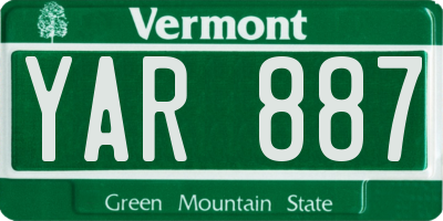 VT license plate YAR887